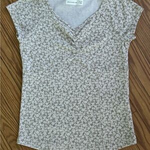Abercrombie Kids Floral Gray Shirt